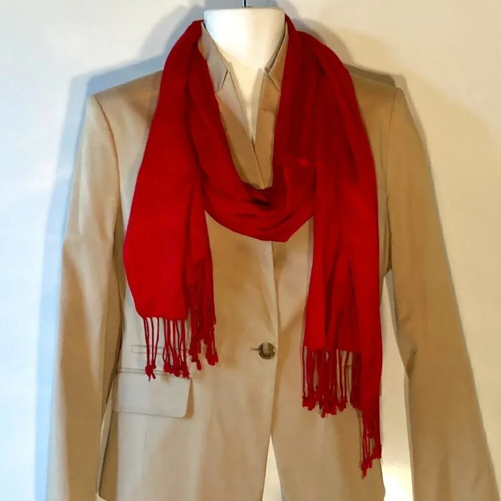 Lane Bryant Red oversized scarf or wrap 89 x 21 modern minimalist  essential